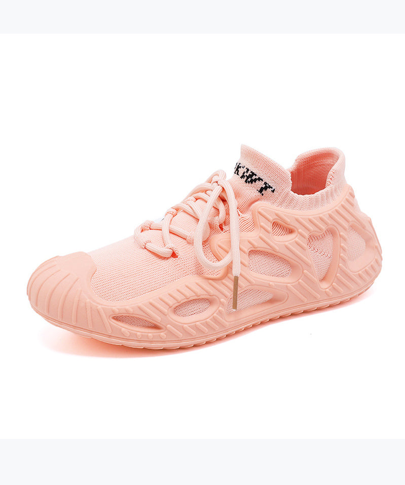 Beige Breathable Mesh Flats Shoes