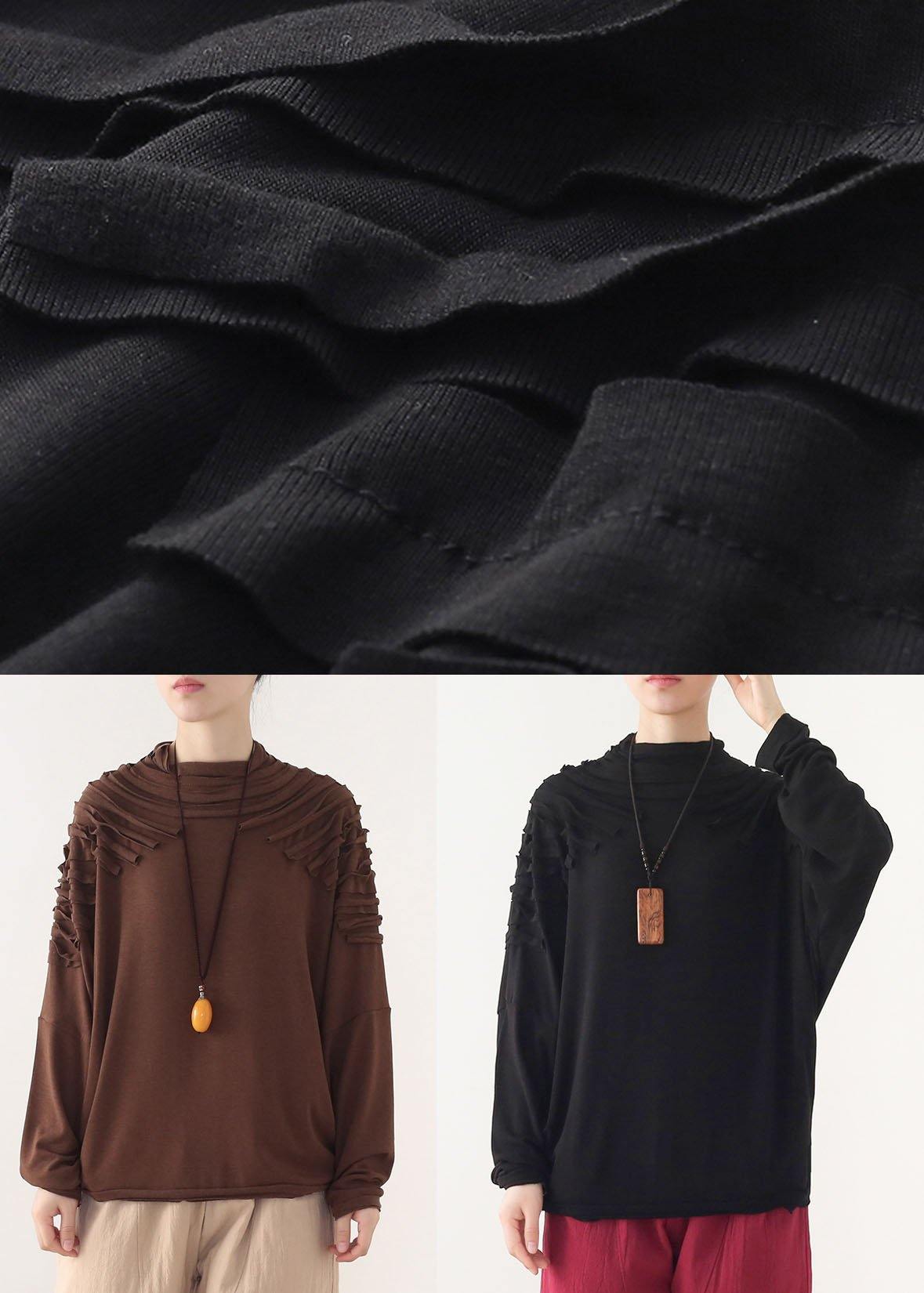 Boutique Black O-neck Fall Cotton Cozy Sweater