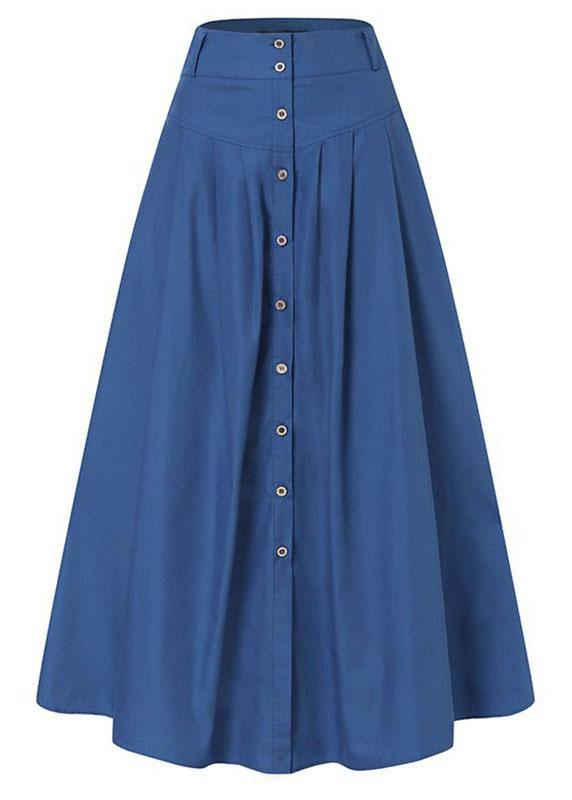 Color Bottom Front Loose Long Skirt With Pocket
