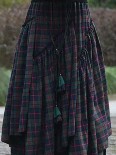 Skirts Irregular Stitching Large Hem Long Skirt