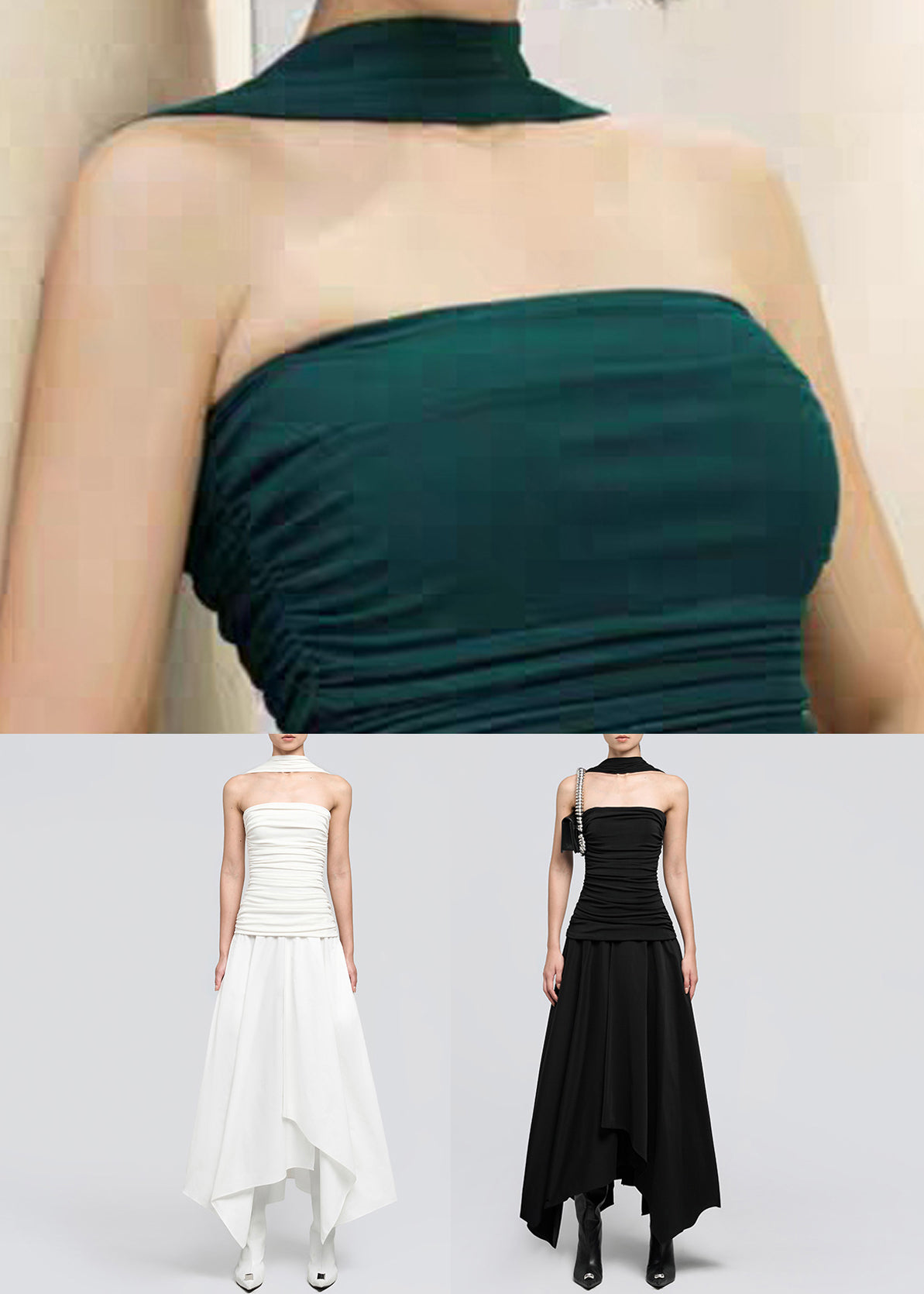 Italian Black Wrinkled Cotton Long Dress Sleeveless
