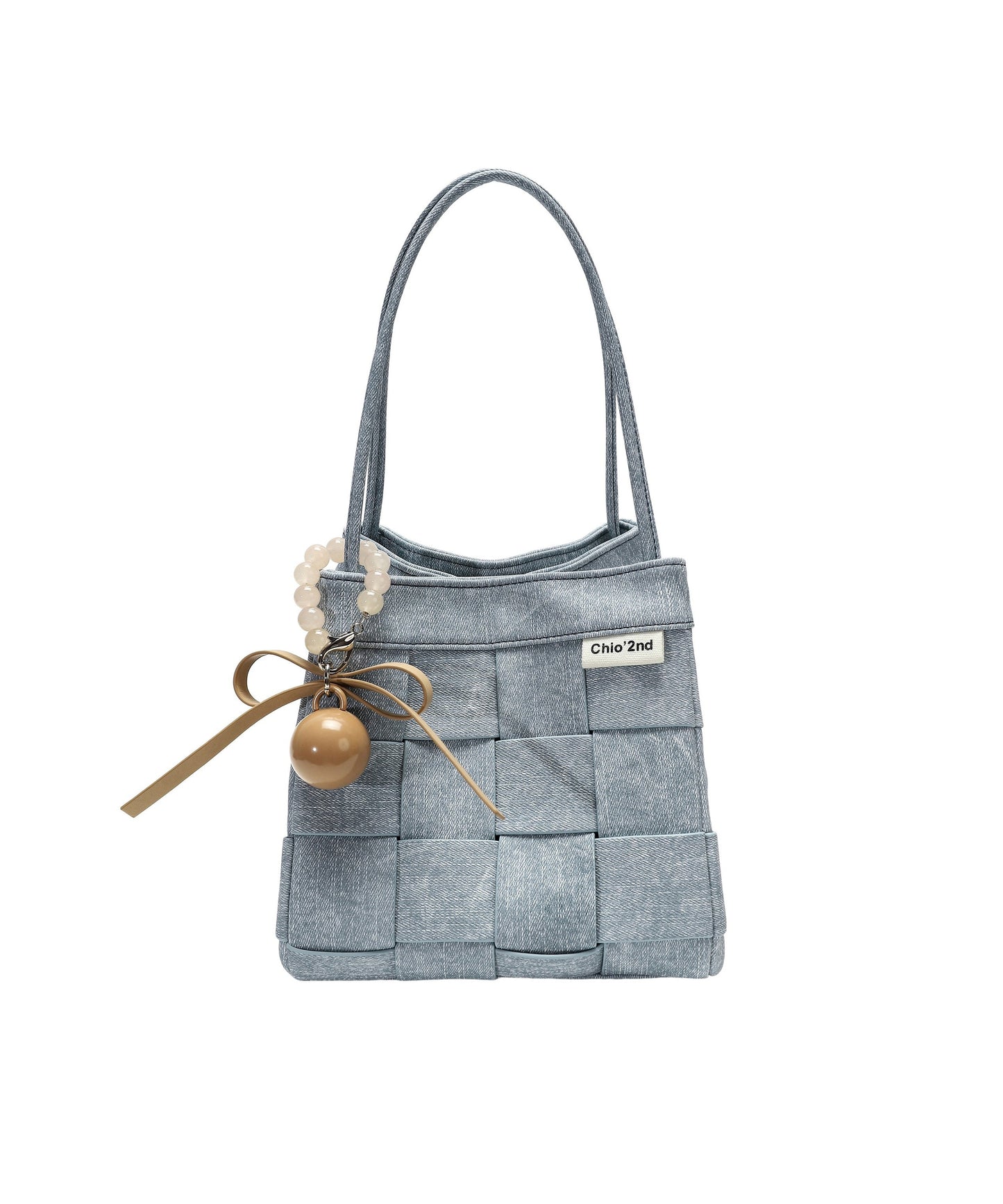 Blue Denim Woven Bucket Bag
