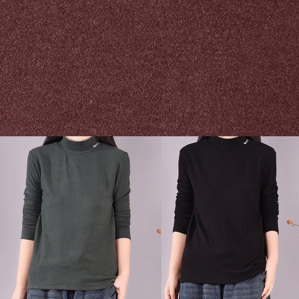 Burgundy Tunic Top High Neck Art Spring Shirts