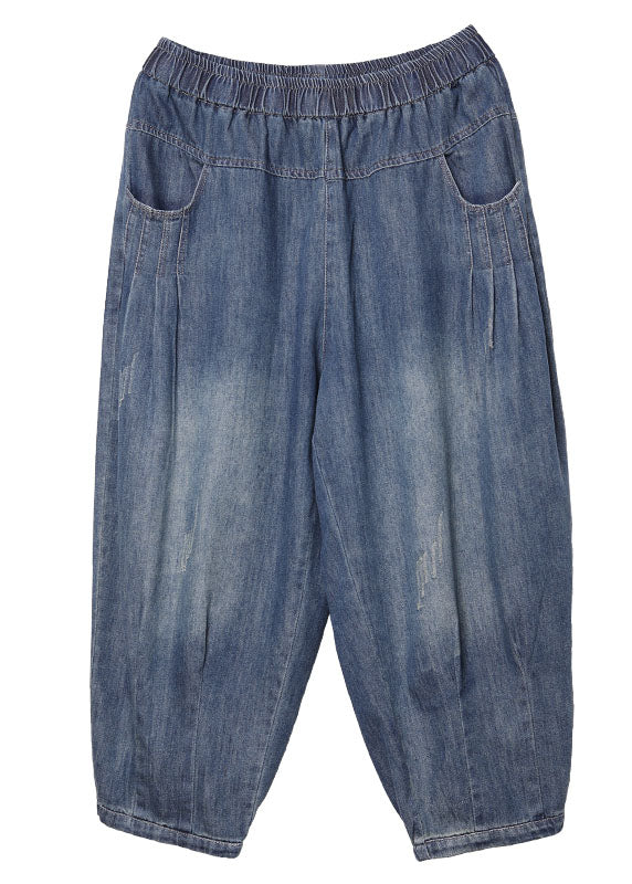 Blue Pockets Harem Fall Pants