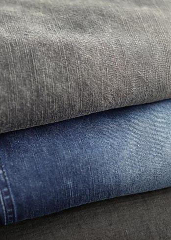 Modern Spring Wide Leg Pants Denim Gray Sewing Elastic Waist Pockets Jeans