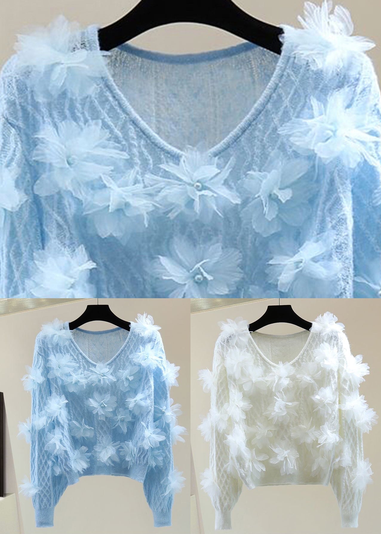 White O-neck Cotton Knit Sweater Winter