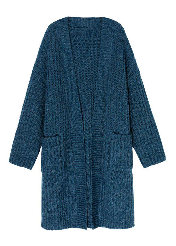 Blue Pockets Knit Cardigan Spring