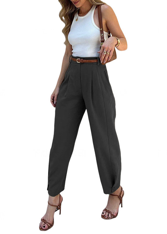 Army Green High Waist Cotton Harem Pants Fall