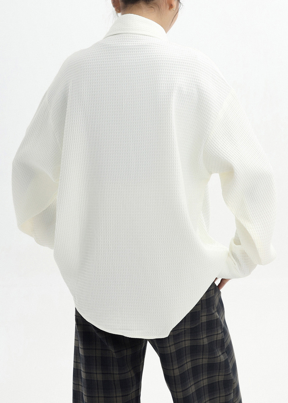 White Little Dog Embroidered Cotton Shirt Spring