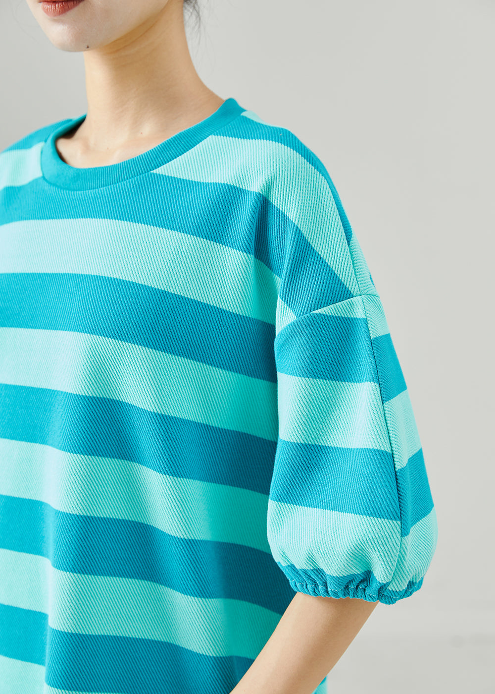 Blue Striped Patchwork Tull Robe Dresses Summer