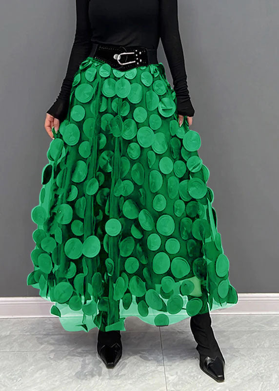 Blue Dot Patchwork Tulle Skirt Fall