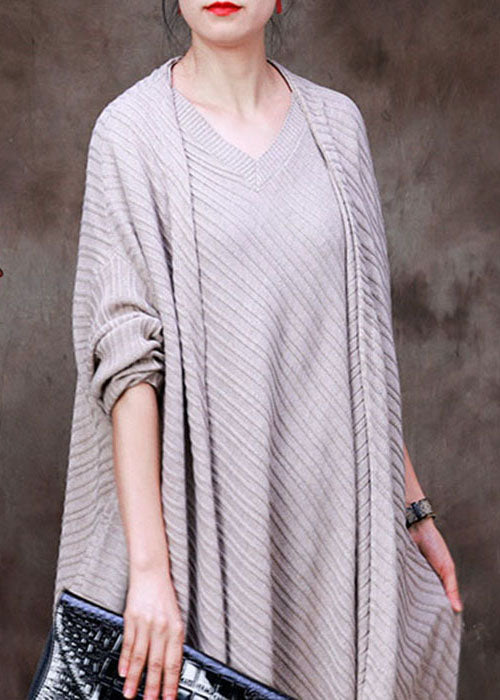 Apricot Asymmetrical Design Knit Wool Cardigan Long Sleeve