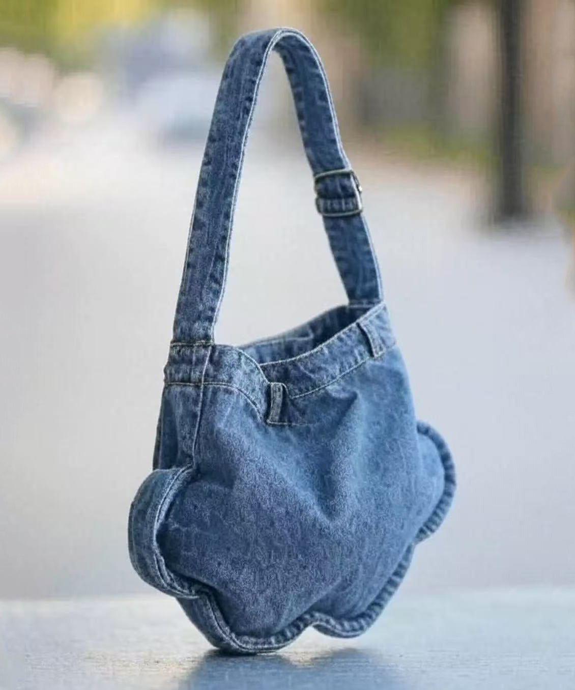 Blue Star Shaped Denim Shoulder Bags