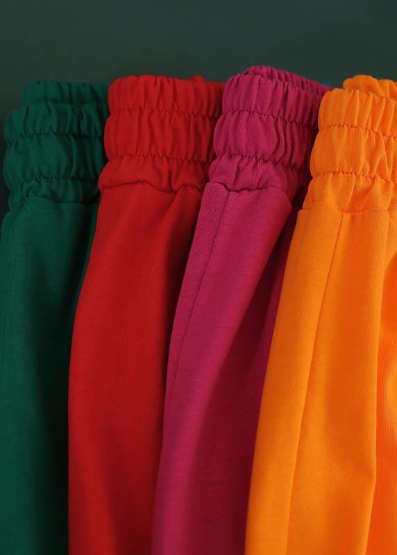 Orange Pockets Harem Pants Summer