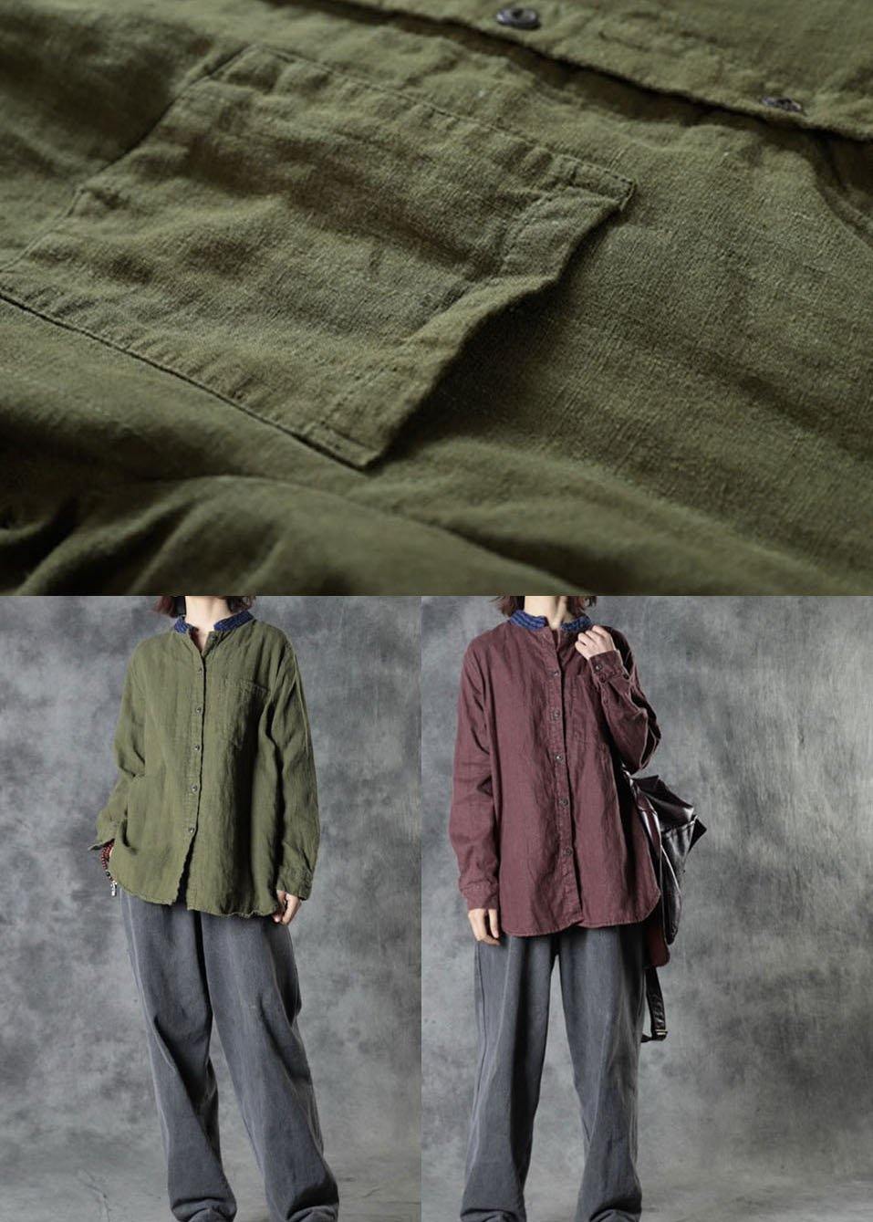 Mulberry O-neck Button Fall Top Long Sleeve