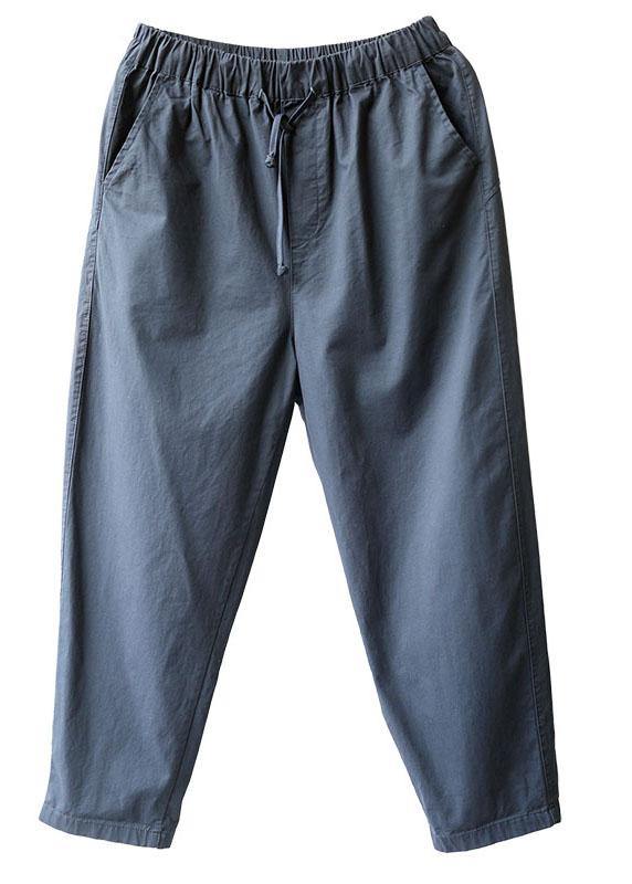 Navy Pockets Tie Waist Harem Fall Pants