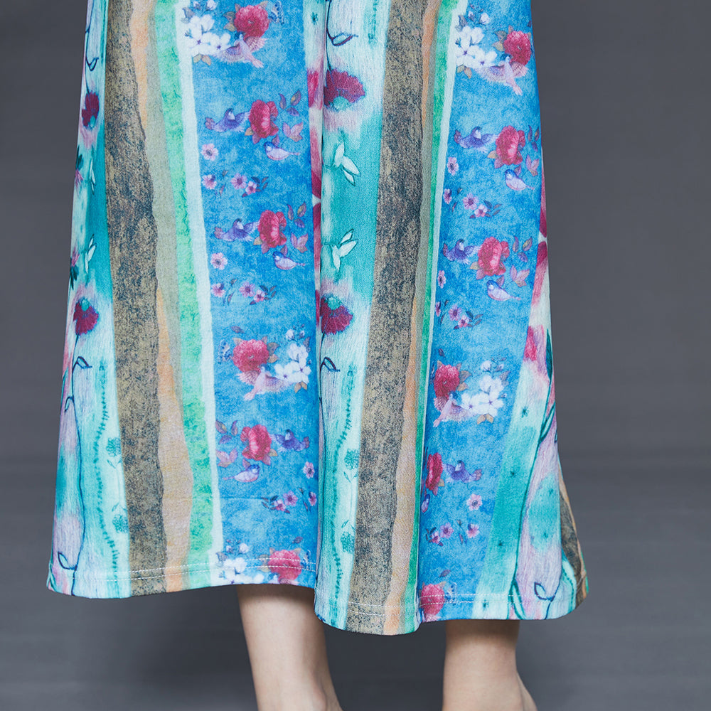 Blue Print Silm Fit Cotton Sundress Summer