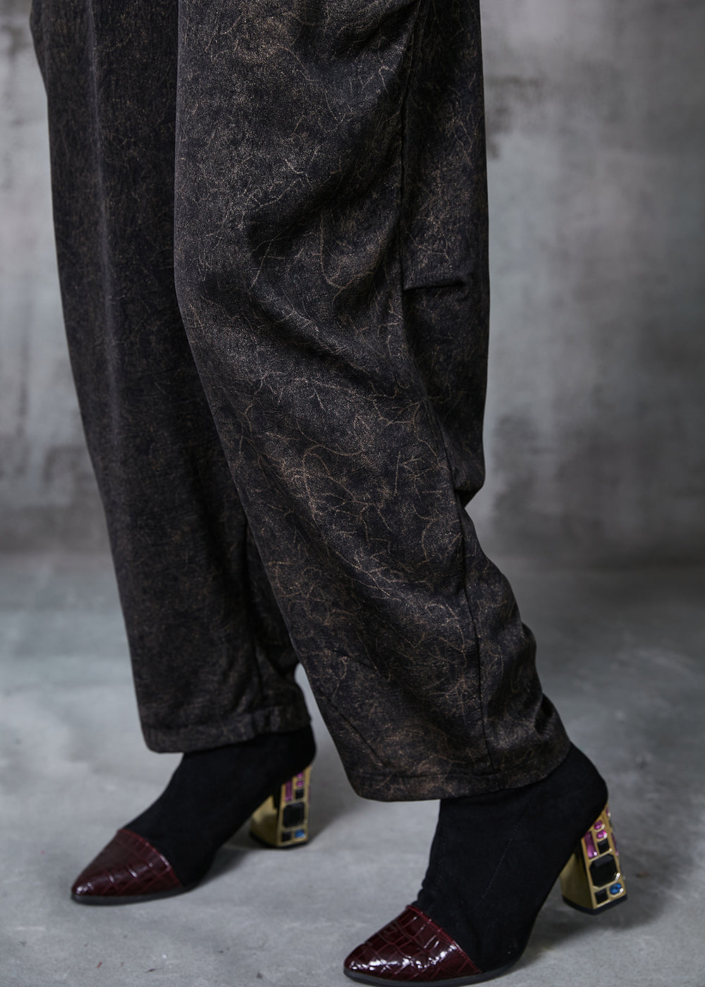 Black Oversized Print Cotton Two Piece Suit Set Summer
