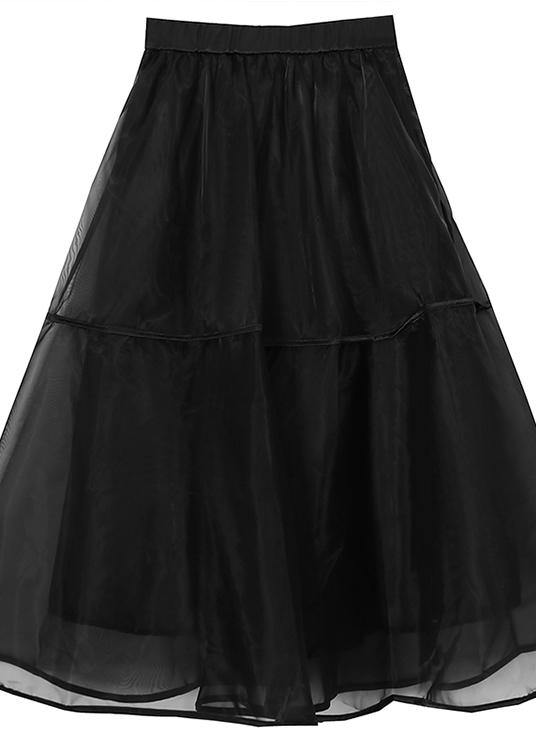 Black Tulle Patchwork a Line Skirts Summer