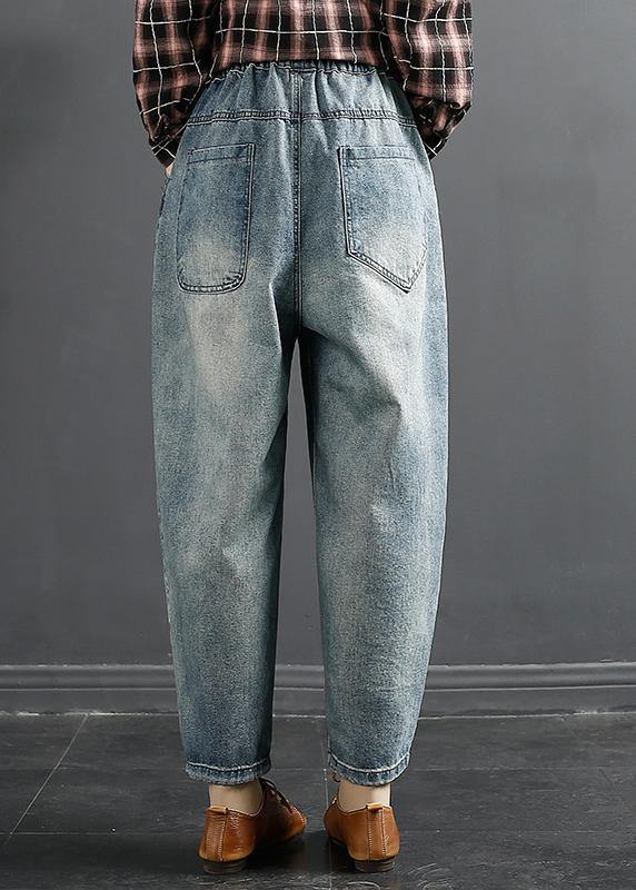 Retro Patch Embroidered Jeans Spring Loose Harem Pants
