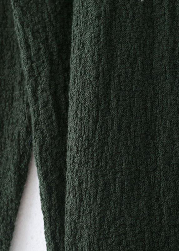Fine Green Turtleneck Patchwork Fall Knit Sweater Dress