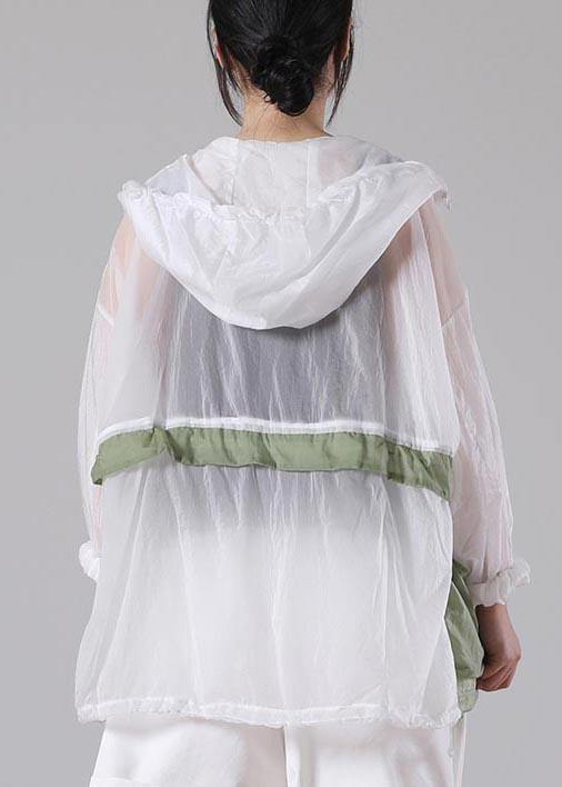 Hot Green Pockets Hooded Upf 50+ Coat Jacket Summer