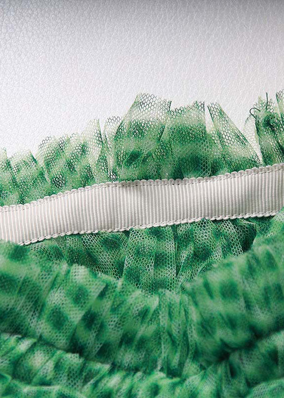 Green Plaid Tulle Vacation Skirts Spring