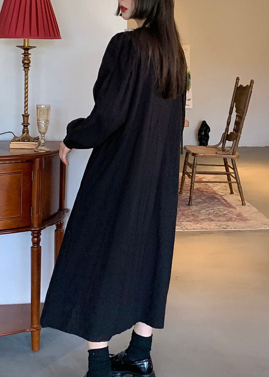 Black Lace Patchwork Holiday Dress Spring