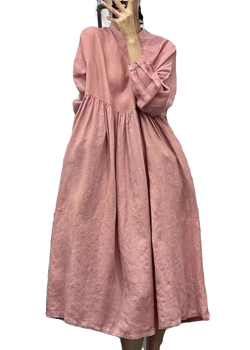 Purple Oversized Exra Large Hem Linen Dress Spring