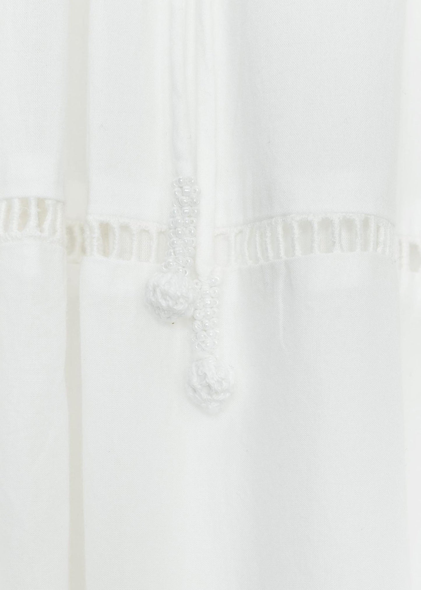 Loose White Hollow Out Shirts and Skirts Cotton Two Pieces Set Summer