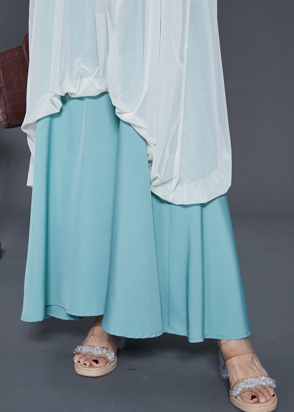 White Cold Shoulder Patchwork Chiffon Vacation Dresses Summer
