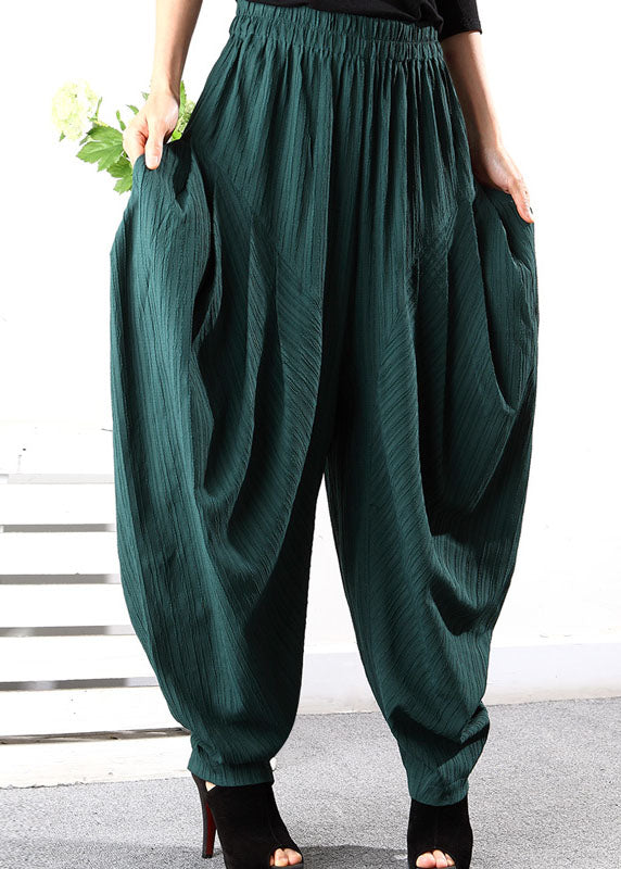 Grey Pockets Wrinkled Harem Spring Pants