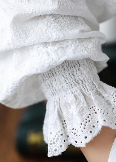 White Embroidery Clothes for Lapel Clothing Spring Shirts