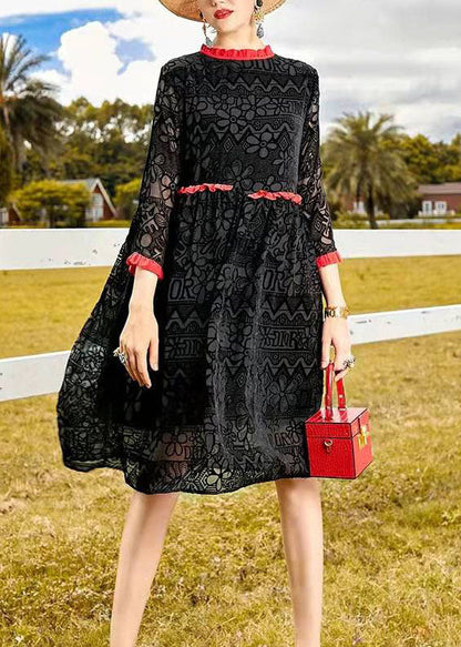 Diy Black Ruffled Velour Dress Spring