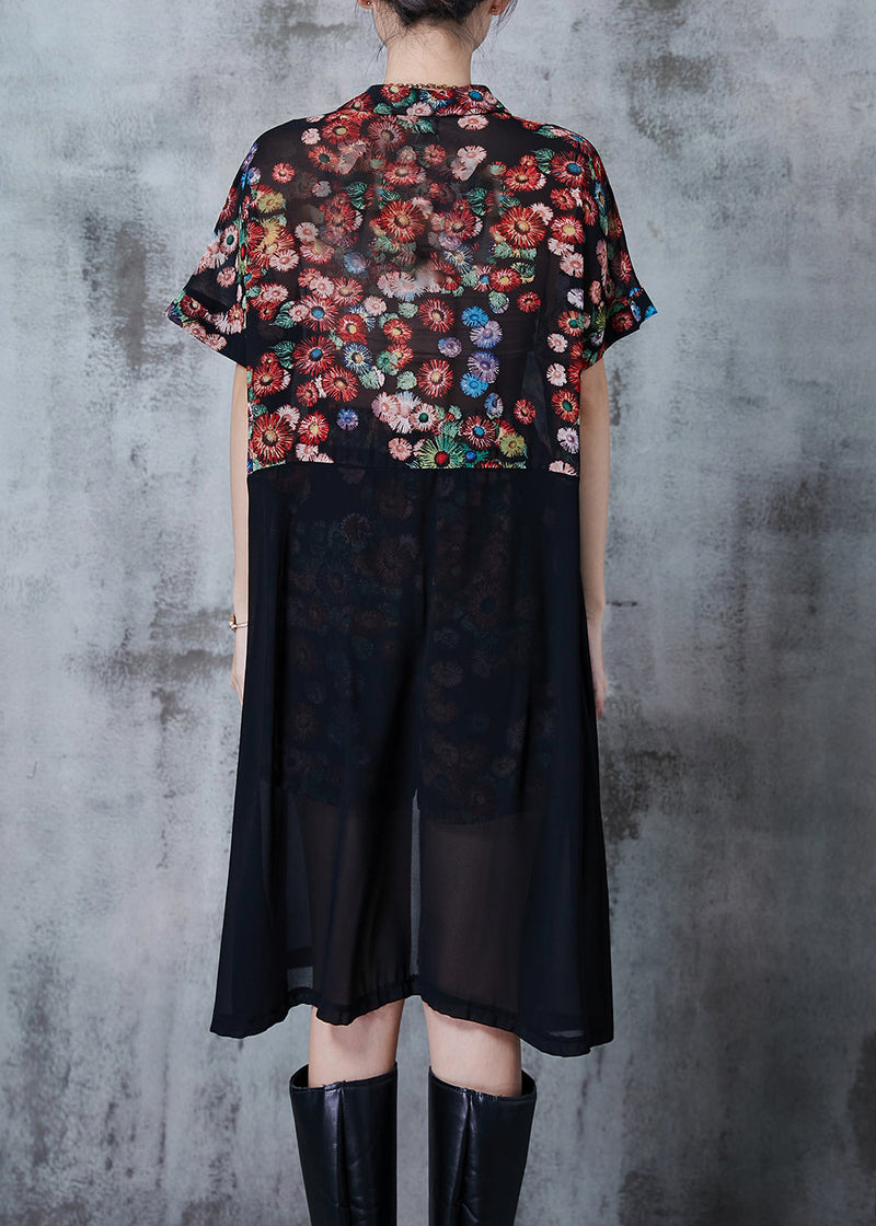Print Patchwork Chiffon Two Piece Set Summer