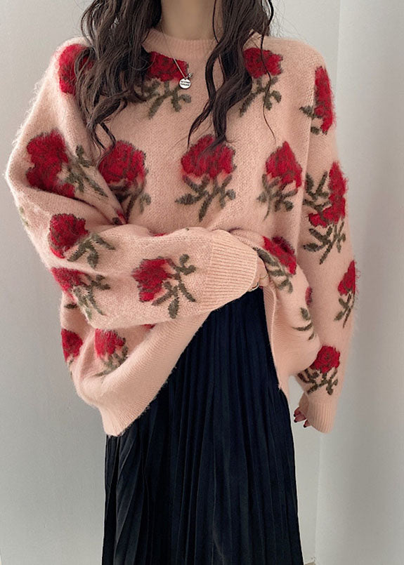 Pink Thick Ma Hai Mao Knit Sweaters Fall