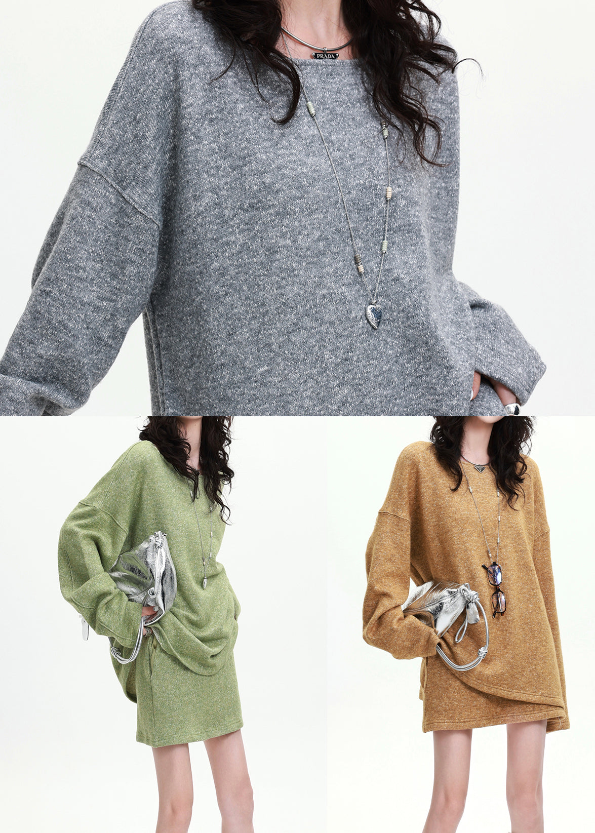 Golden Oversized Wool Knit 2 Piece Outfit Spring