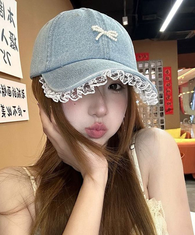 New Lace Edged Denim Baseball Cap Hat