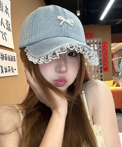 New Lace Edged Denim Baseball Cap Hat