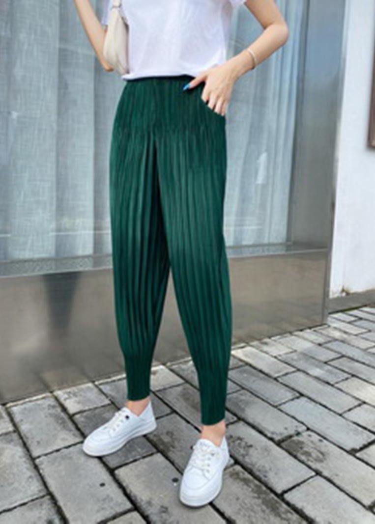 Green Chiffon Lantern Summer Pants