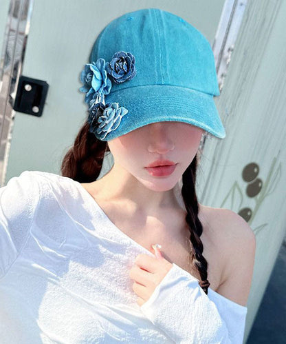 Stylish Blue Decorated Denim Baseball Cap Hat