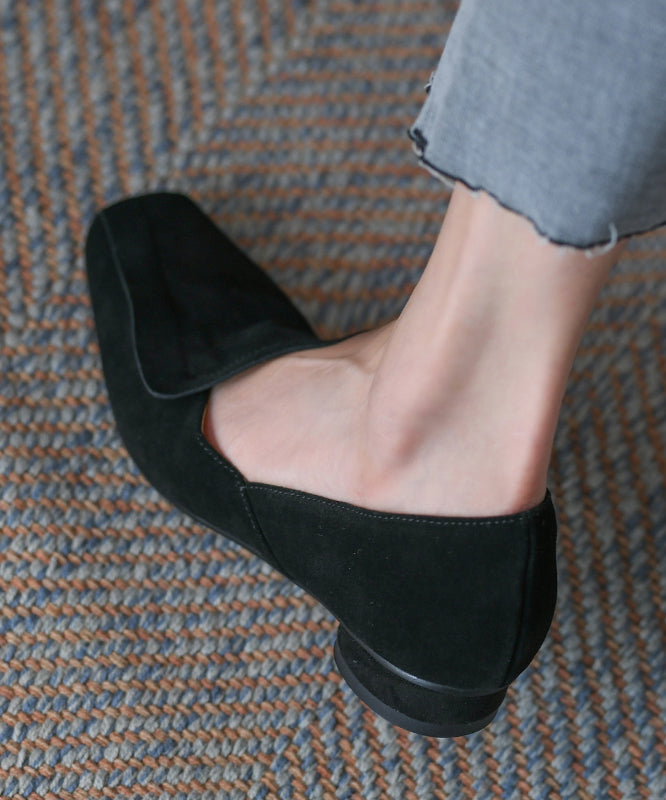 Handmade Comfortable Splicing Brown Suede Loafer Shoes