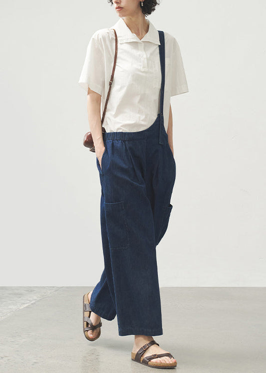 Summer Blue Strap Jeans Asymmetric Design