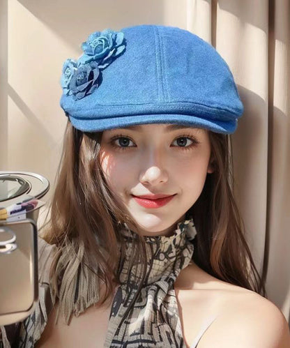 Blue Versatile Denim Beret Hat