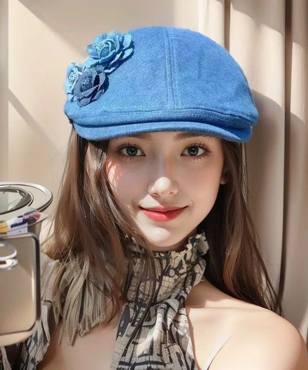 Blue Versatile Denim Beret Hat