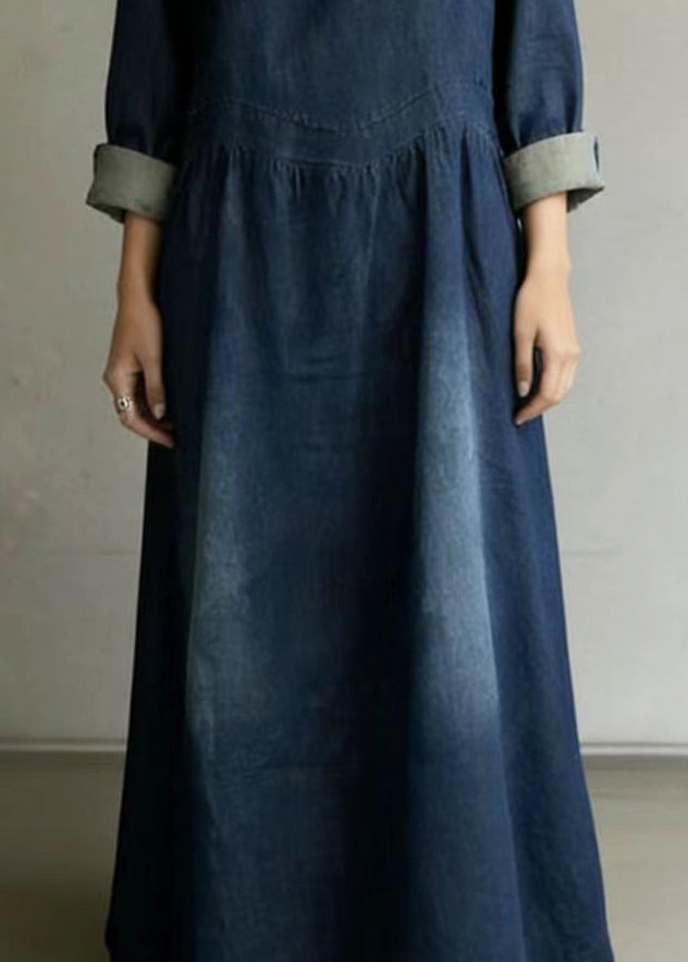 Navy Oversized Denim Ankle Dress Spring