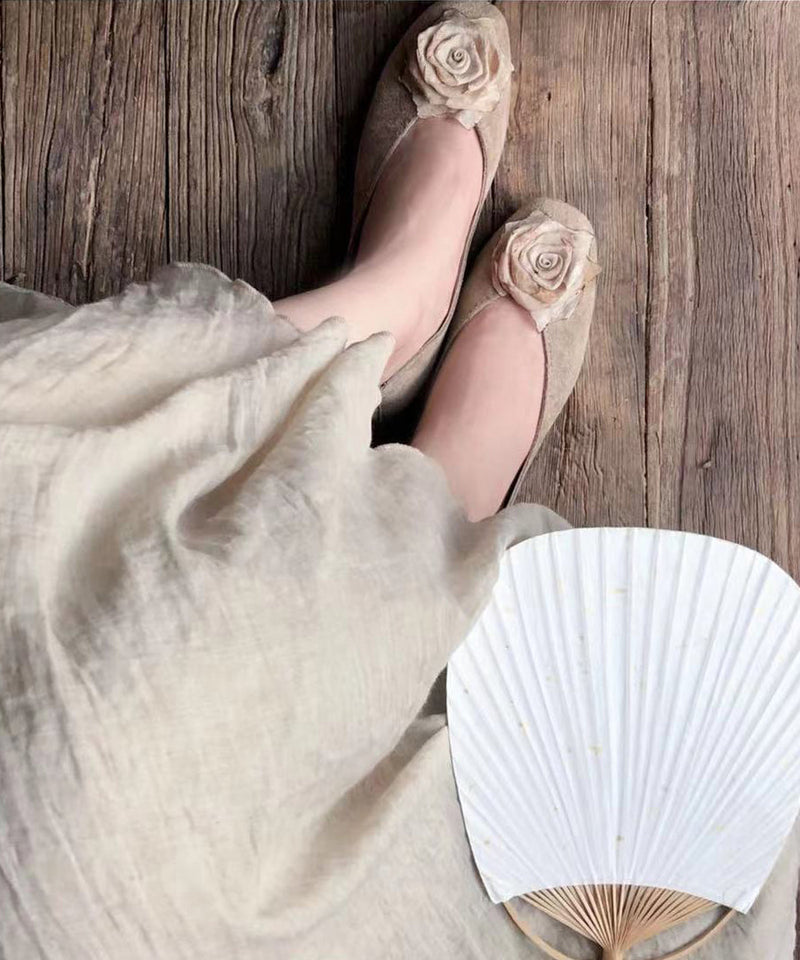 Retro Splicing Soft Flat Feet Shoes Khaki