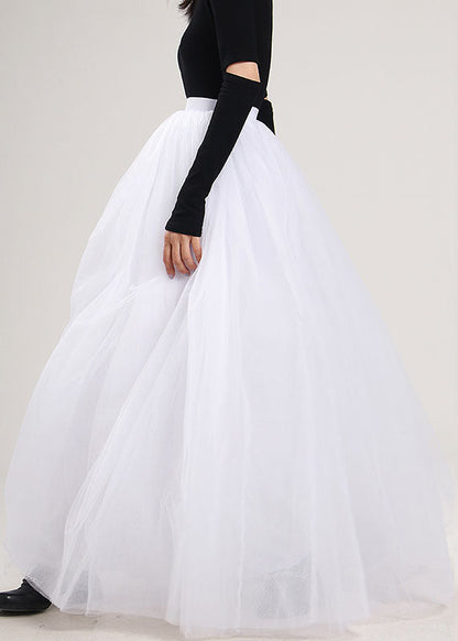 Handmade White Tulle Skirt Spring