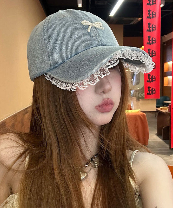 New Lace Edged Denim Baseball Cap Hat