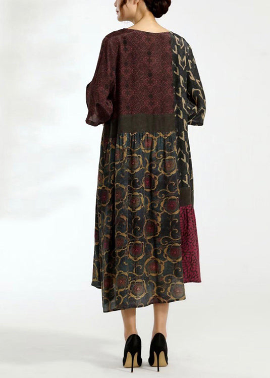 Colorblock Asymmetrical Patchwork Chiffon Dresses Summer